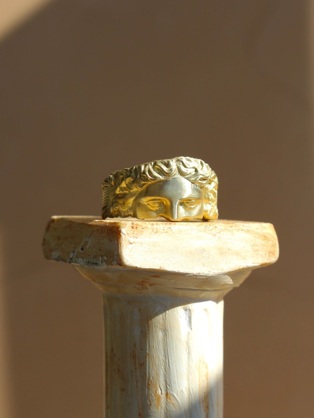 Apollo Brass Statue Ring